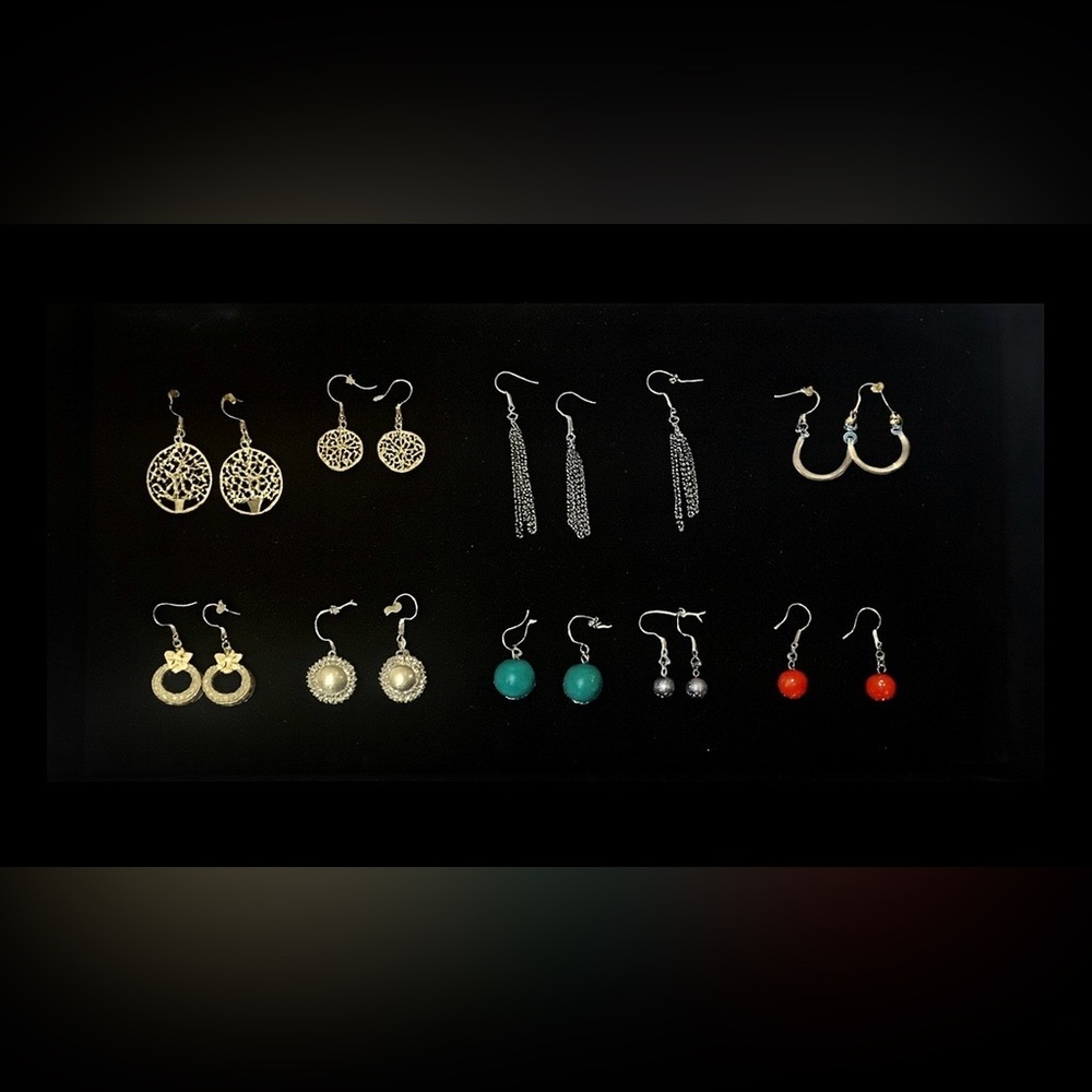 Elegant Silver and Gold Earrings Set
